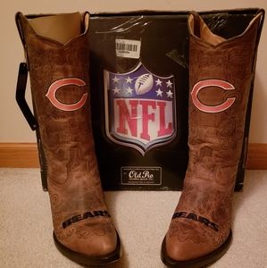 Ladies Chicago Bears Cowboy Boots-Size 9